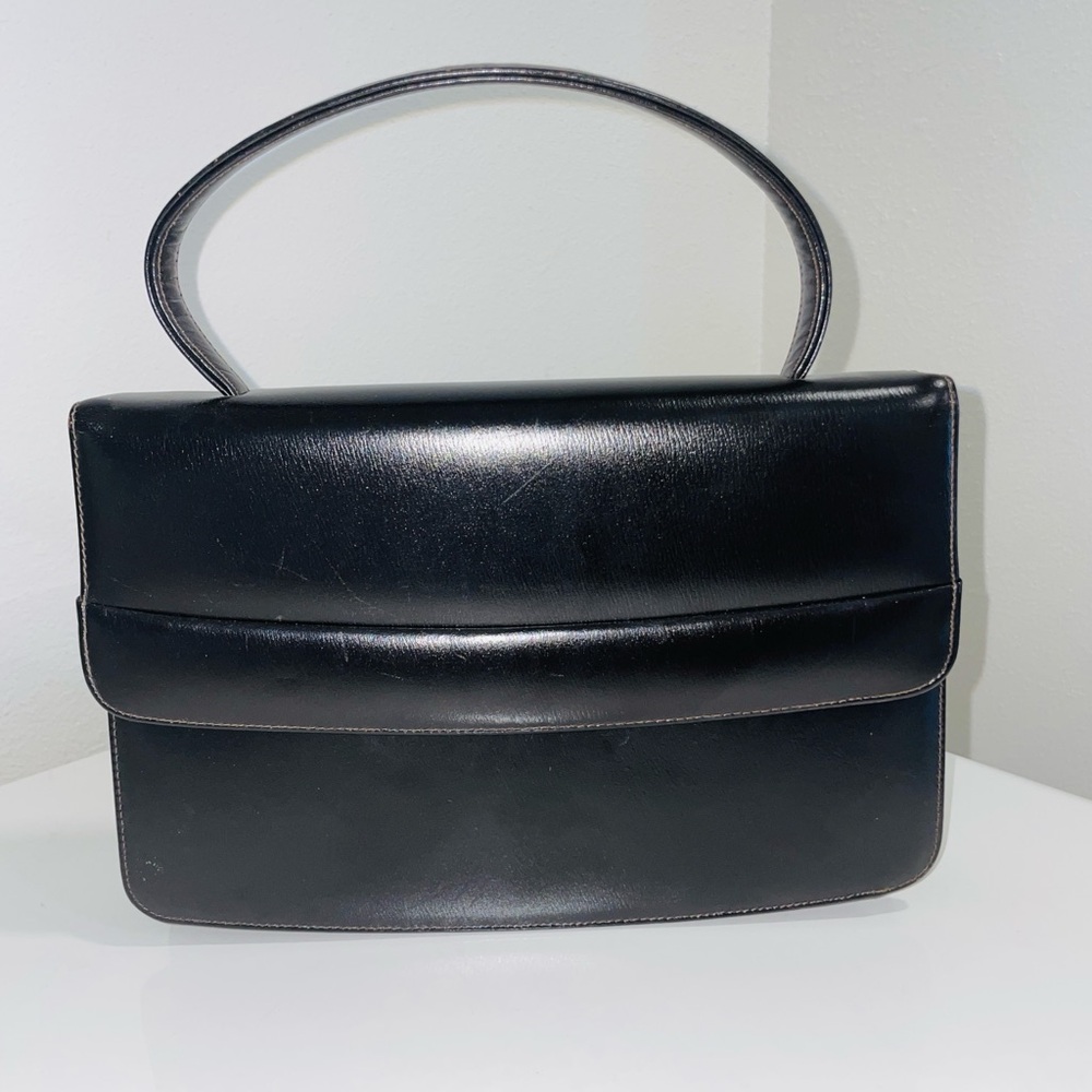 Black vintage leather purse